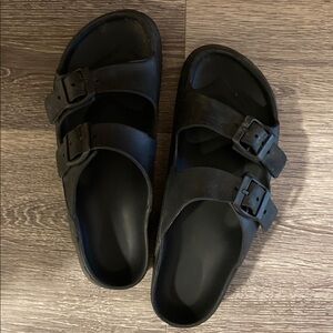 Black Double-Strap Sandals